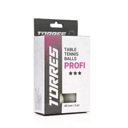 Мяч для наст. тенниса TORRES Profi 3*, TT23012, диам. 40+мм, упак. 6 шт, белый за 338.30 ₽ купить в о Набережных Челнах