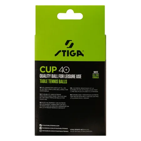Мяч для наст. тенниса Stiga Cup ABS, 1110-2510-12, диам.40+мм, пластик, упак. 12 шт, белый за 1&nbsp;774.80 ₽ купить в о Набережных Челнах