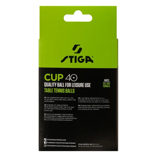 Мяч для наст. тенниса Stiga Cup ABS, 1110-2510-12, диам.40+мм, пластик, упак. 12 шт, белый за 1&nbsp;774.80 ₽ в о Набережных Челнах