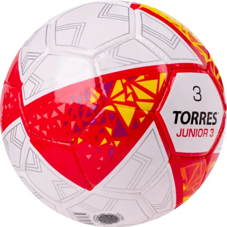 Мяч футб. TORRES Junior-3, F323803, р.3,глянц.ПУ, 4 сл, 32 п,руч.сш,бел-крас-жел за 2&nbsp;070.60 ₽ купить в о Набережных Челнах