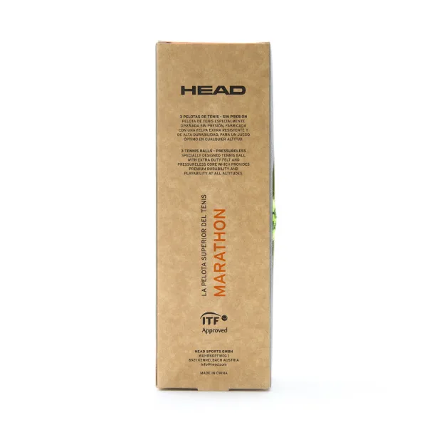 Мяч теннисный HEAD Marathon 3B, 578183, крафт. упак.3шт, без давления, фетр, нат.резина,желтый за 1&nbsp;055.70 ₽ в о Набережных Челнах