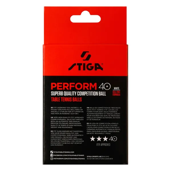 Мяч для наст. тенниса Stiga Perform 3***, 40+, 1113-2110-06, пластик, ITTF Appr., уп.6 шт, бел за 2&nbsp;121.60 ₽ в о Набережных Челнах