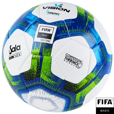 Мяч футзал. VISION Target, FS324094, FIFA Basic, р.4, 32 п. PU, 3 подкл.сл, термосшивка, бело-синий за 3&nbsp;519 ₽ купить в о Набережных Челнах