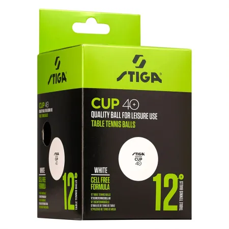 Мяч для наст. тенниса Stiga Cup ABS, 1110-2510-12, диам.40+мм, пластик, упак. 12 шт, белый за 1&nbsp;774.80 ₽ купить в о Набережных Челнах
