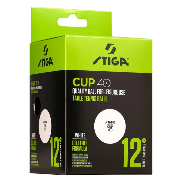 Мяч для наст. тенниса Stiga Cup ABS, 1110-2510-12, диам.40+мм, пластик, упак. 12 шт, белый за 1&nbsp;774.80 ₽ в о Набережных Челнах