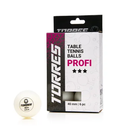 Мяч для наст. тенниса TORRES Profi 3*, TT23012, диам. 40+мм, упак. 6 шт, белый за 338.30 ₽ купить в о Набережных Челнах