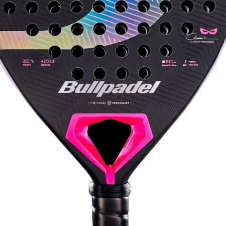 Ракетка для падела BULLPADEL Wonder 27, 497250, для продв.игроков, стекловолокно, карбон, черно-роз за 42&nbsp;969.20 ₽ купить в о Набережных Челнах