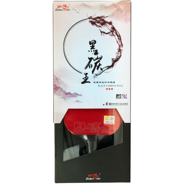 Ракетка для н/т DOUBLE FISH Black Carbon King Racket 3***, для професс.,ITTF Appr.,накл.2,1,мм за 4&nbsp;346.90 ₽ в о Набережных Челнах
