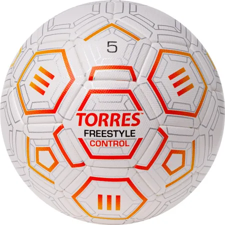 Мяч футб. TORRES Freestyle Control, F3231765, р.5, 32 п.,PU-Microfi, термосшив., бело-оран-сереб за 3&nbsp;464.60 ₽ купить в о Набережных Челнах