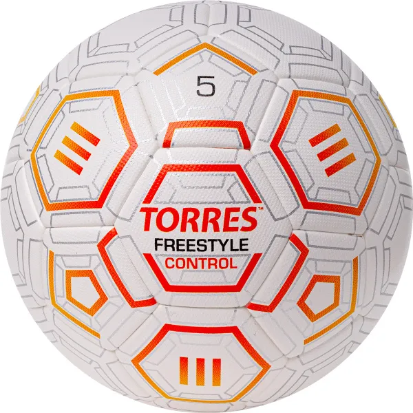 Мяч футб. TORRES Freestyle Control, F3231765, р.5, 32 п.,PU-Microfi, термосшив., бело-оран-сереб за 3&nbsp;464.60 ₽ в о Набережных Челнах