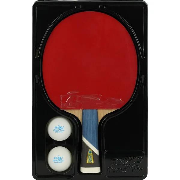 Ракетка для н/т DOUBLE FISH 5A+C, для продвин, ITTF Appr, накл. 2,1 мм, конич. ручка+ 2 мяча V40+мм за 2&nbsp;779.50 ₽ в о Набережных Челнах