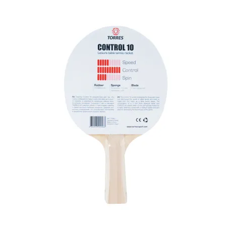 Ракетка для н/т TORRES Control 10, TT0001, для начинающих, накладка 1,5 мм, конич. ручка за 426.70 ₽ купить в о Набережных Челнах